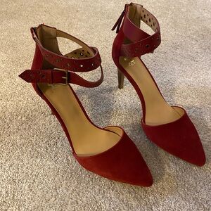 Joe’s Red Suede Stiletto Heels